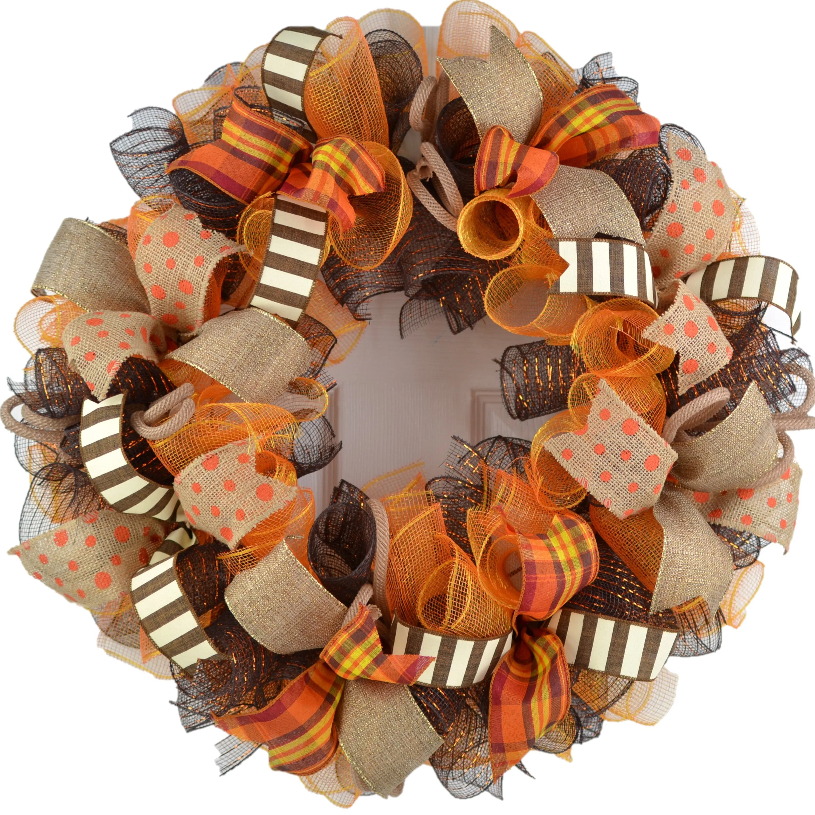 Fall Deco Mesh Garland, Thanksgiving Decoration, Autumn Wreath