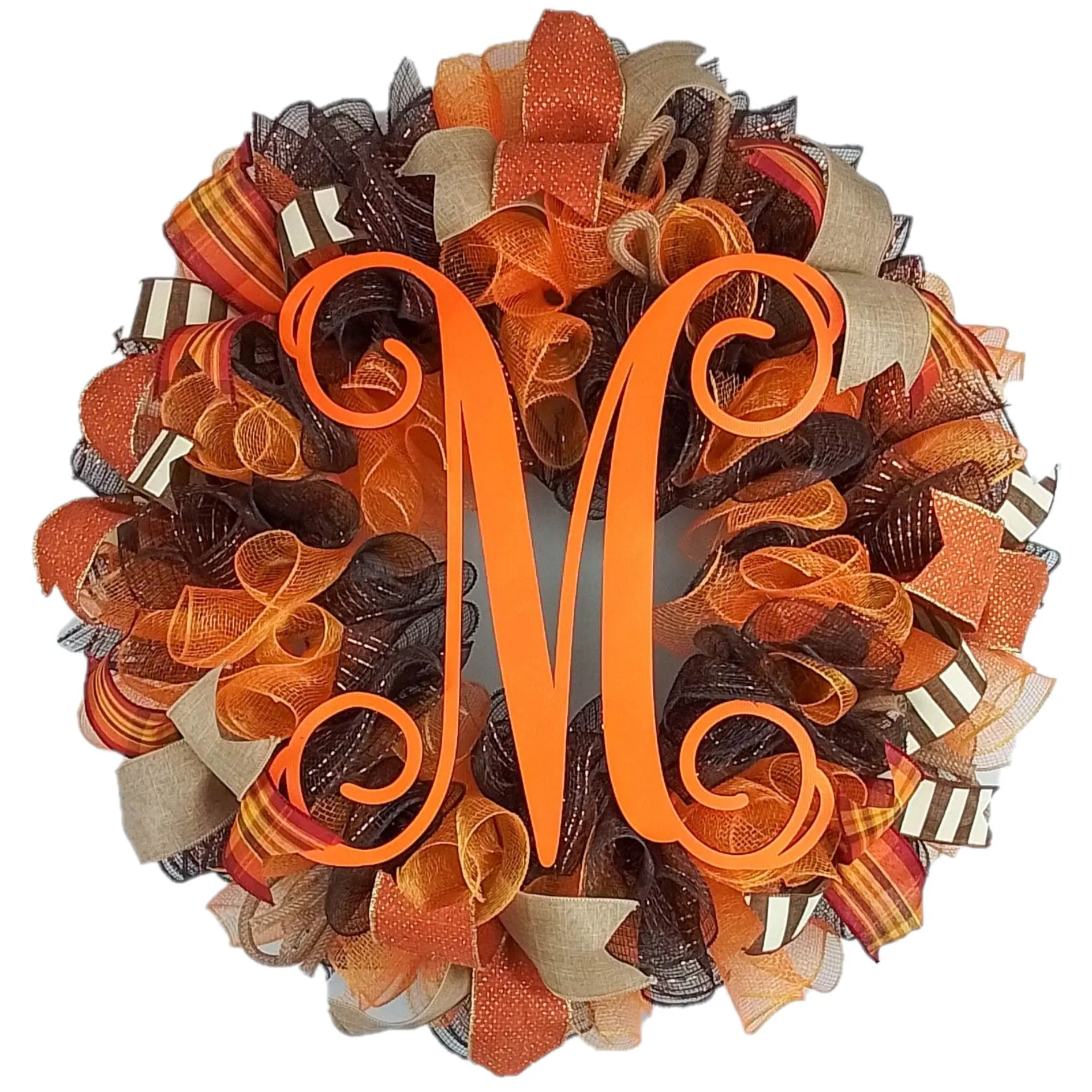 Fall Deco Mesh Garland, Thanksgiving Decoration, Autumn Wreath