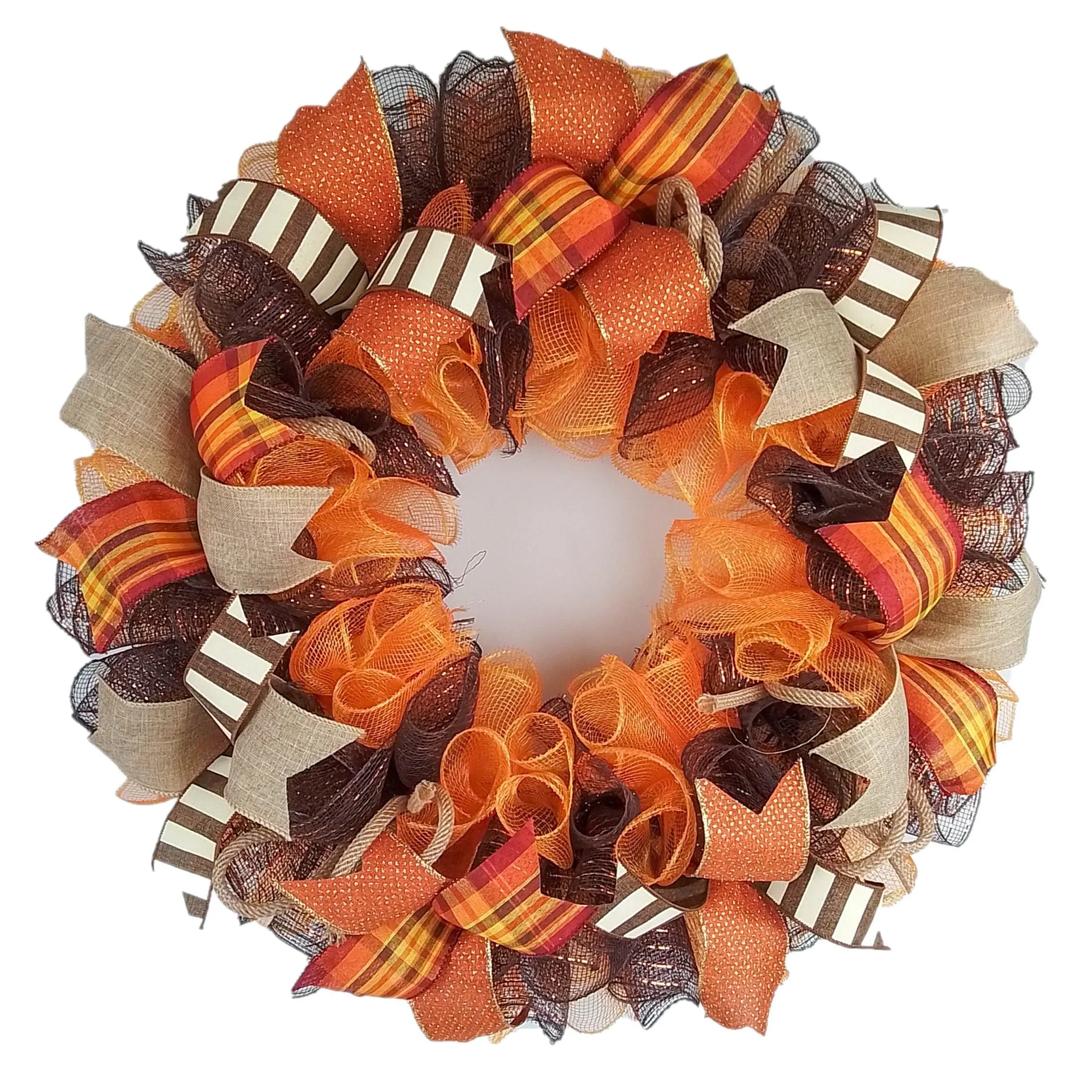 Fall Deco Mesh Garland, Thanksgiving Decoration, Autumn Wreath