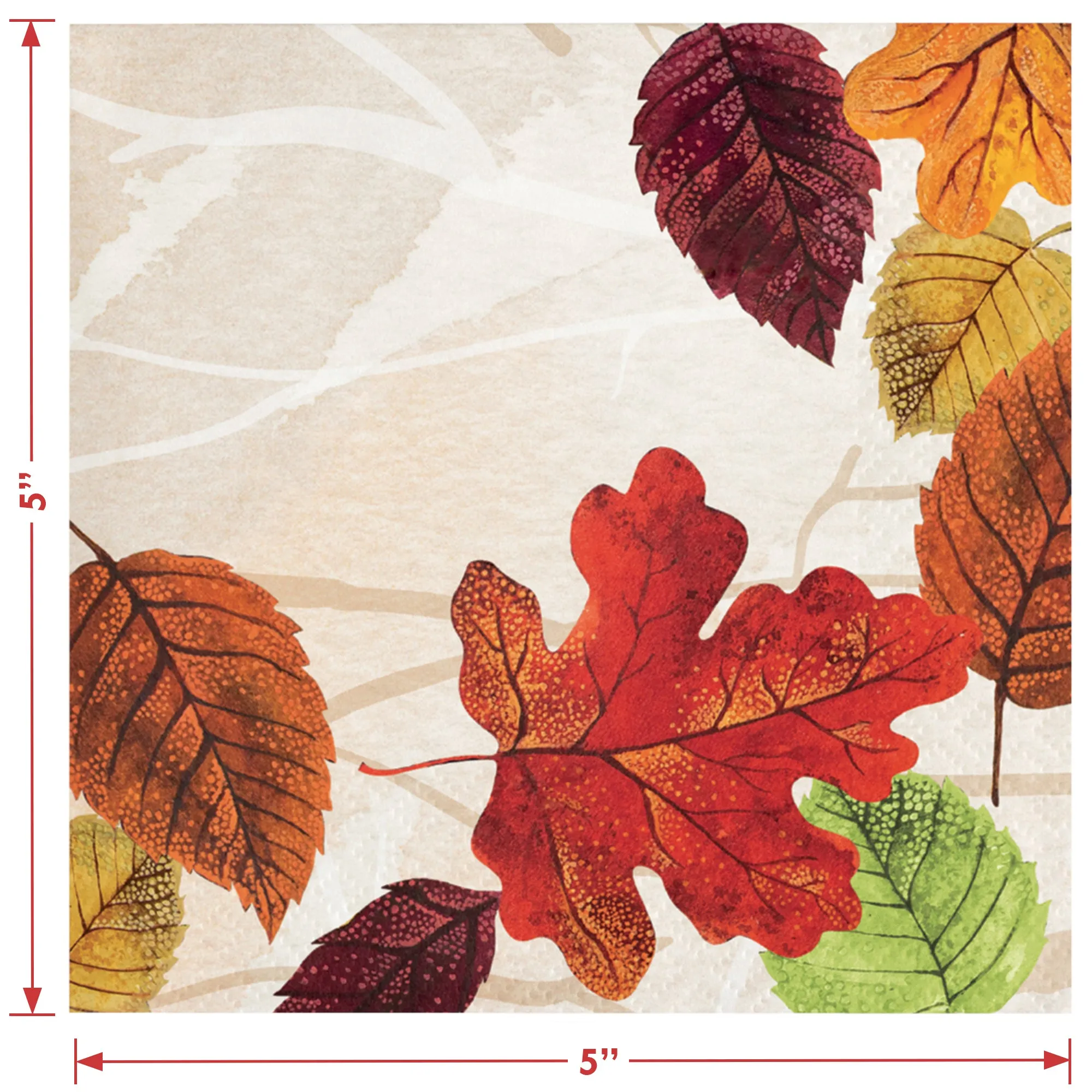 Fall Leaves Paper Dessert Plates, Napkins, and Forks for Thanksgiving and Autumn Parties Tableware (Serves 16)