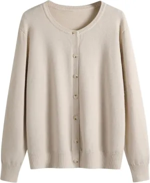 Fall Sweaters for Women Button Down Crew Neck Pullover Cardigan Long Sleeve Casual Outwear Coats 2024 Fall Winter