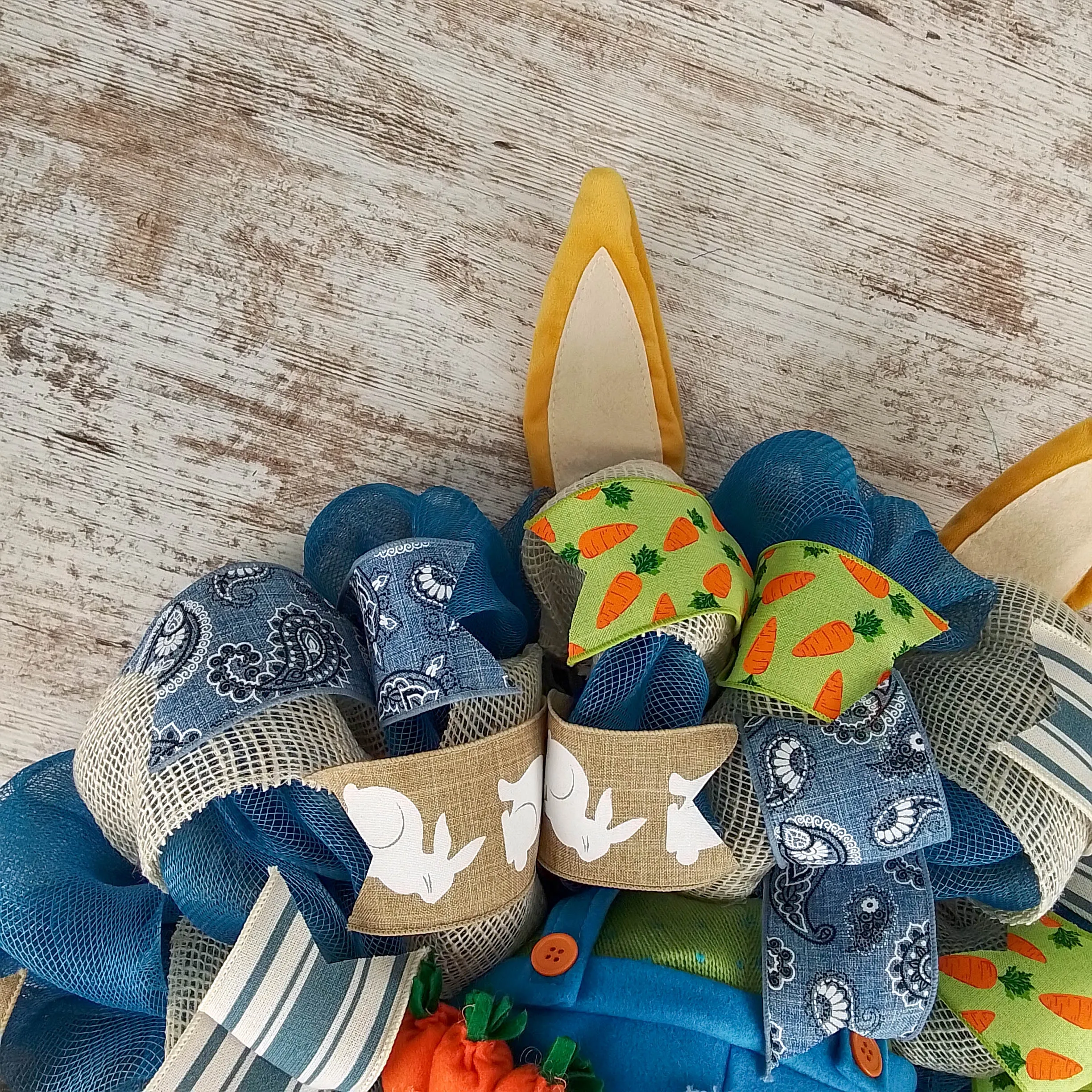 Farmhouse Easter Bunny Butt Garden Welcome Door Wreath