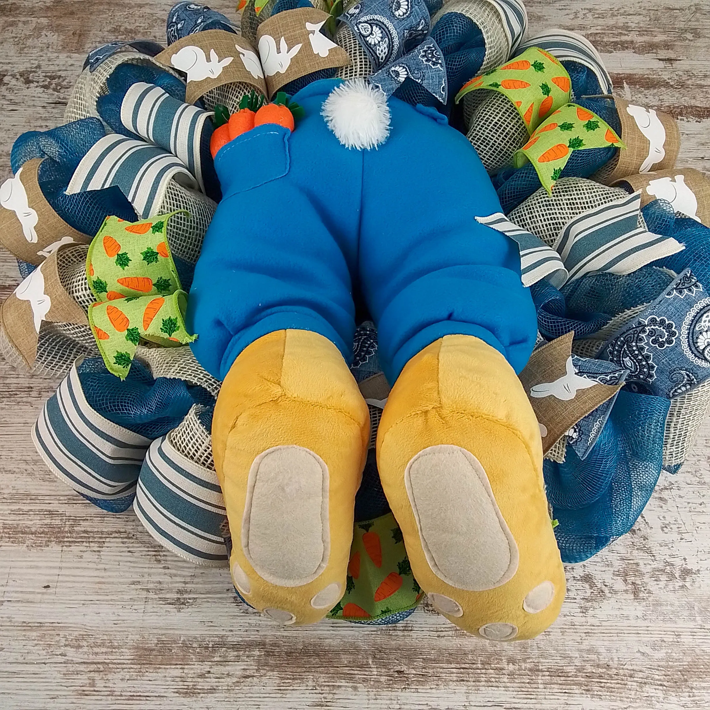 Farmhouse Easter Bunny Butt Garden Welcome Door Wreath