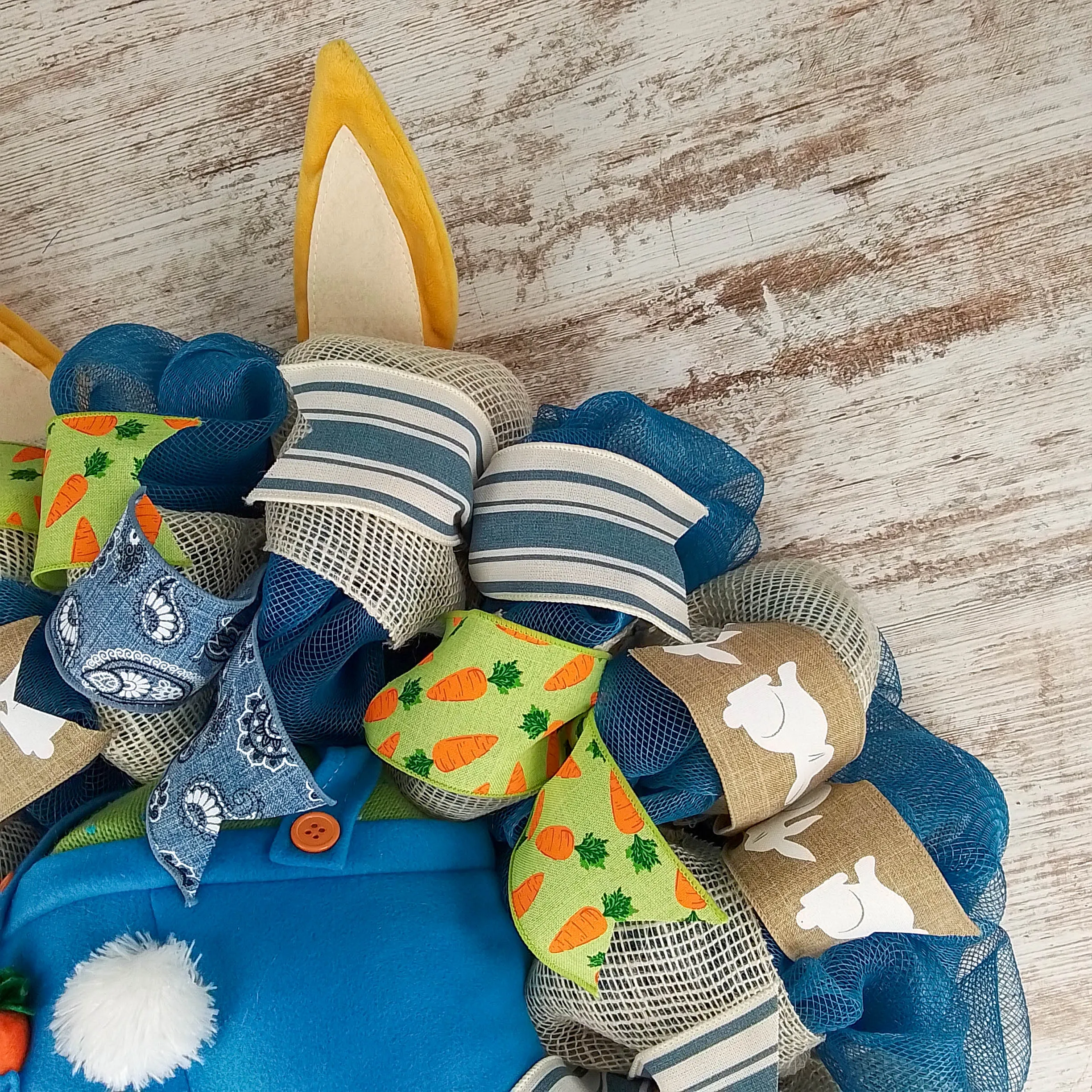 Farmhouse Easter Bunny Butt Garden Welcome Door Wreath