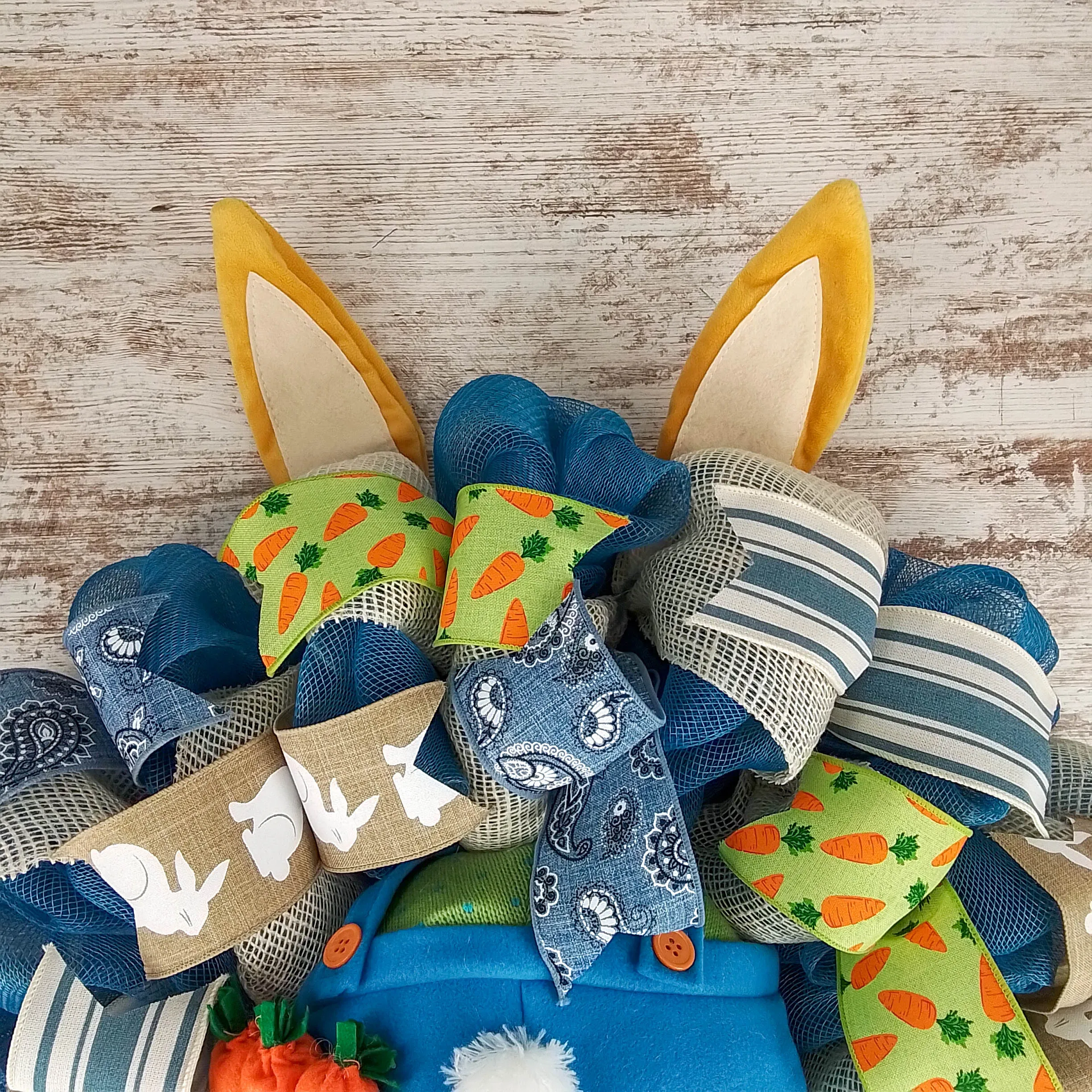 Farmhouse Easter Bunny Butt Garden Welcome Door Wreath