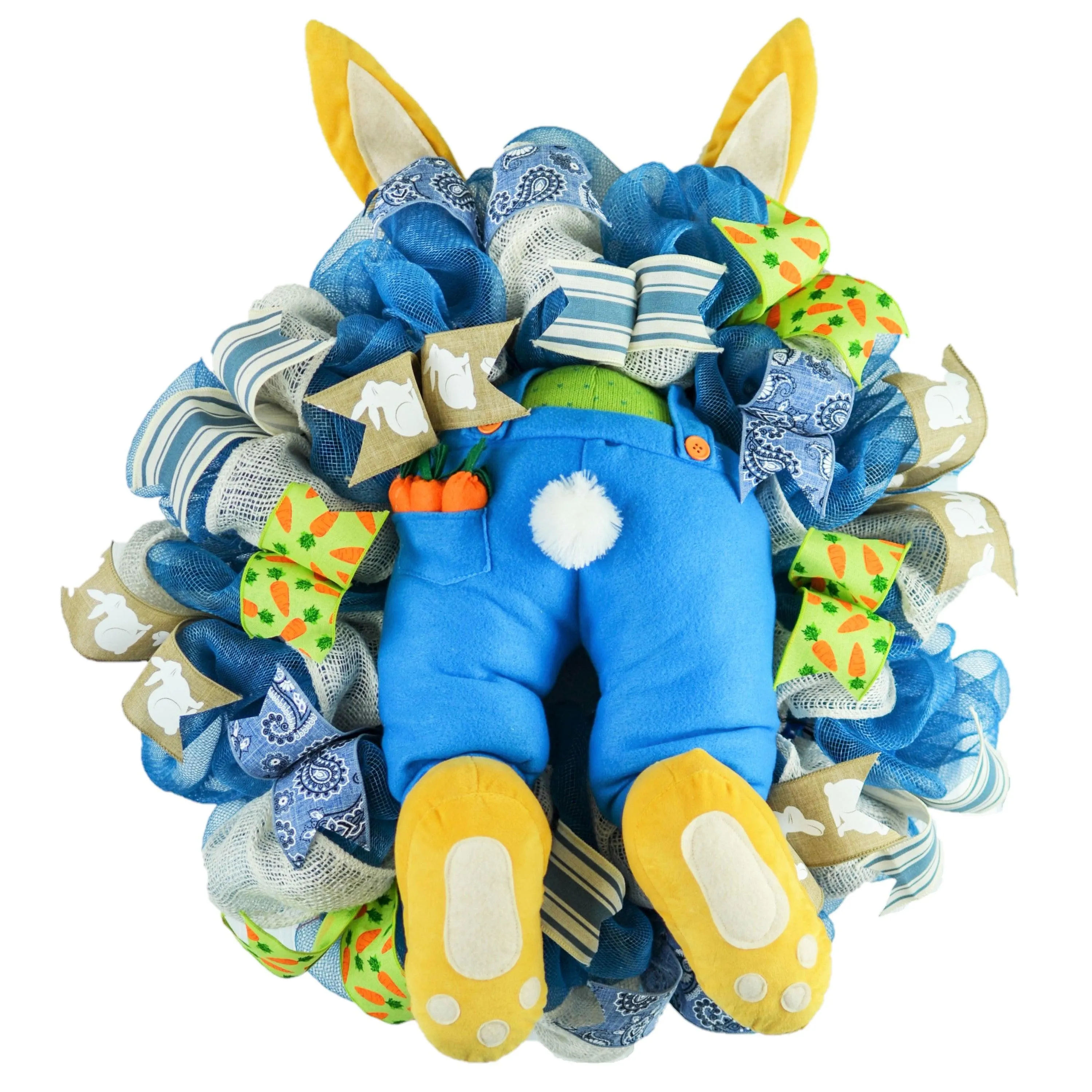 Farmhouse Easter Bunny Butt Garden Welcome Door Wreath