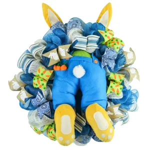 Farmhouse Easter Bunny Butt Garden Welcome Door Wreath