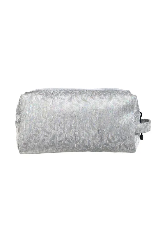 Feather in Opalescent Rebel Make up Bag with White Zipper