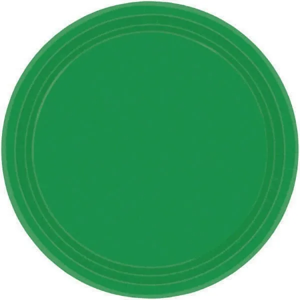Festive Green 10.5in Round Banquet Paper Plates 20 Ct