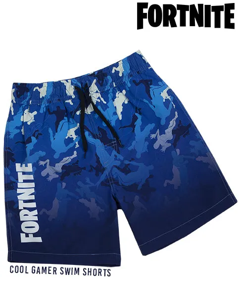 Fortnite Swim Shorts For Boys | Dark Blue Gamer Swimming Trunks