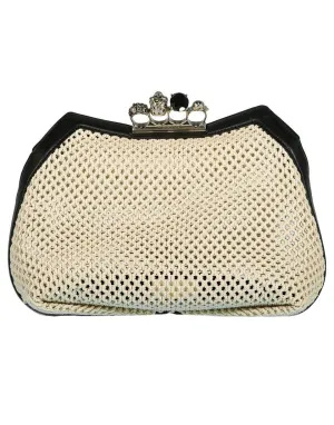 Four Ring Soft Skull Pouch - Natural