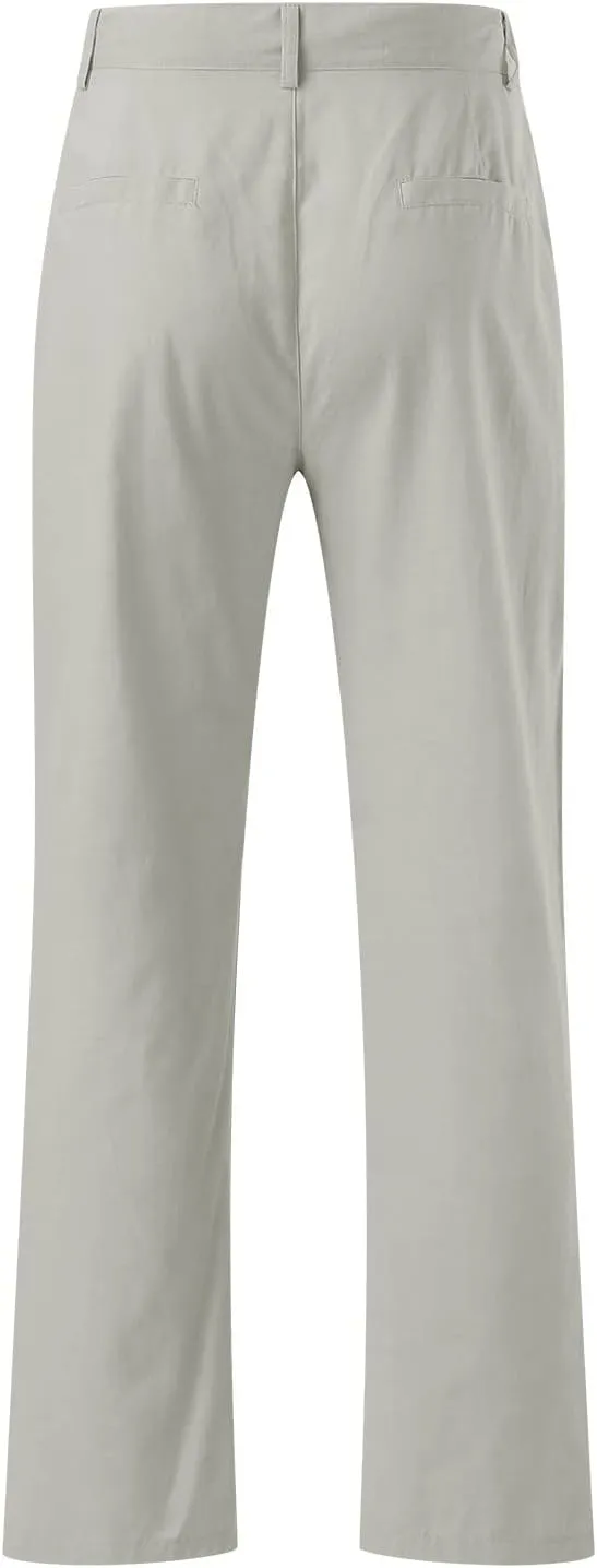 FZVYD Men's Stretch Pants Mens Casual Elastic Drawstring Cargo Pants Lightweight Relaxed Fit Cotton Workout Sweatpants 2023