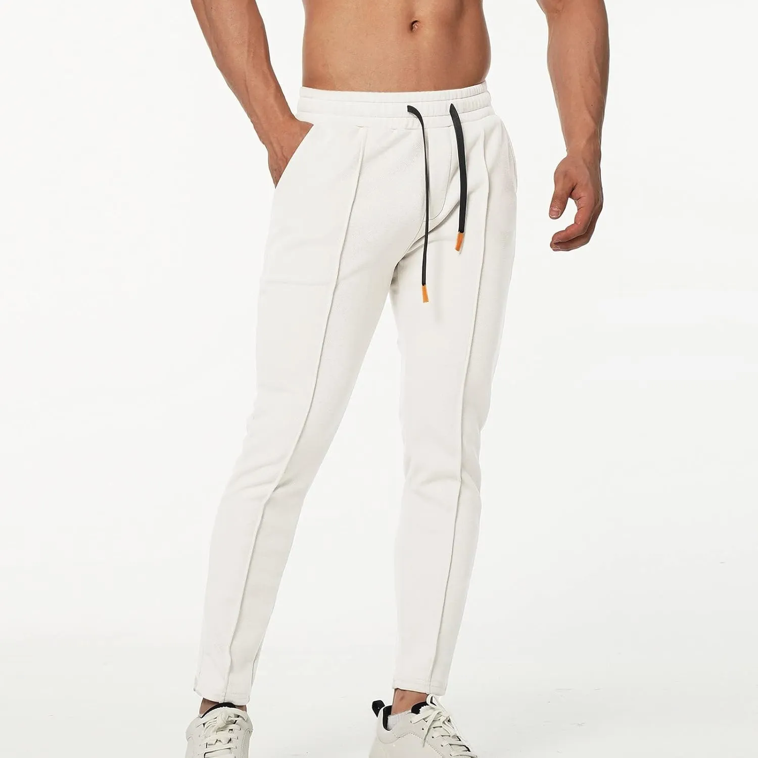 FZVYD Polo Sweatpants for Men Mens Casual Elastic Drawstring Cargo Pants Lightweight Relaxed Fit Cotton Workout Sweatpants