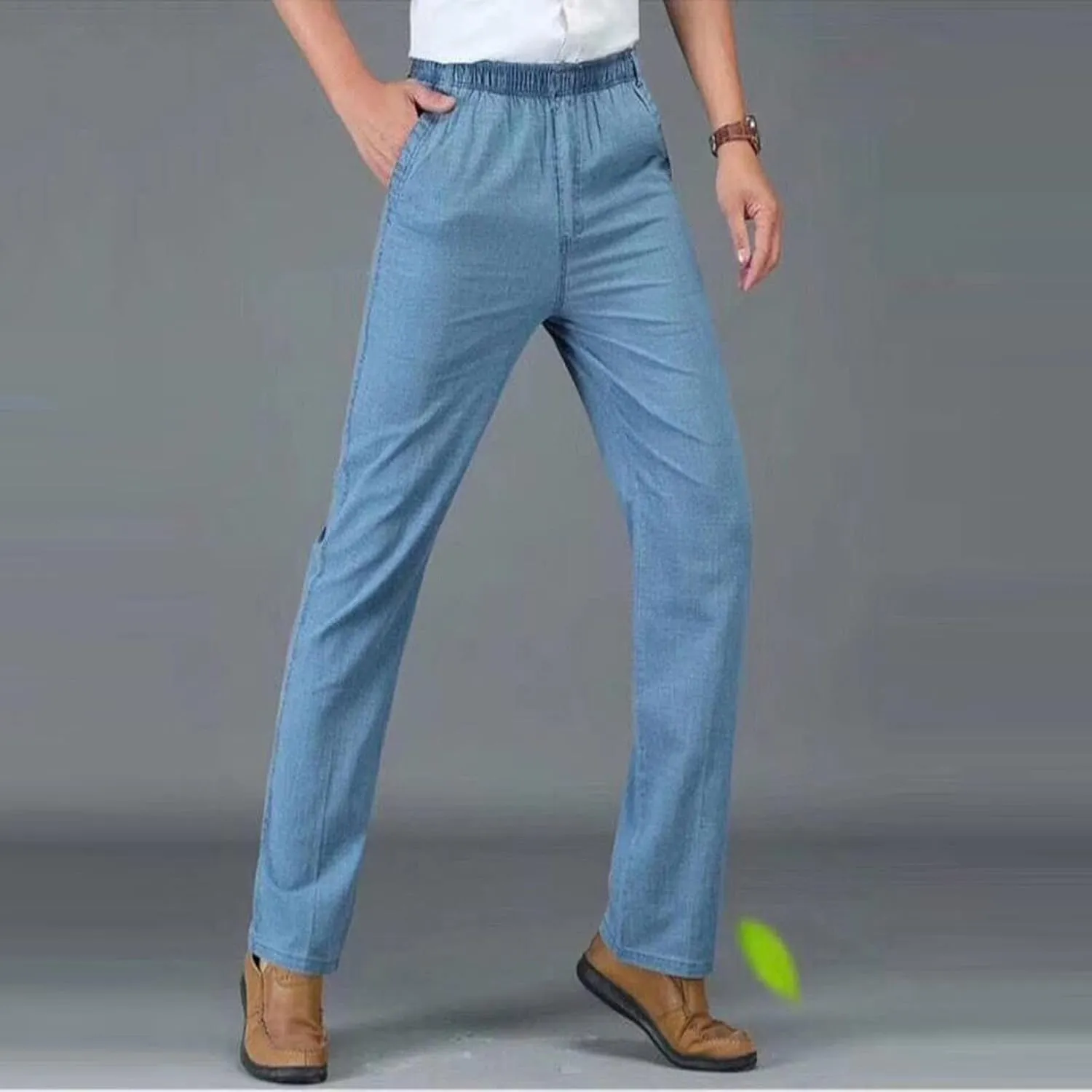 FZVYD Ripped Jeans Men Mens Casual Elastic Drawstring Cargo Pants Lightweight Relaxed Fit Cotton Workout Sweatpants 2023