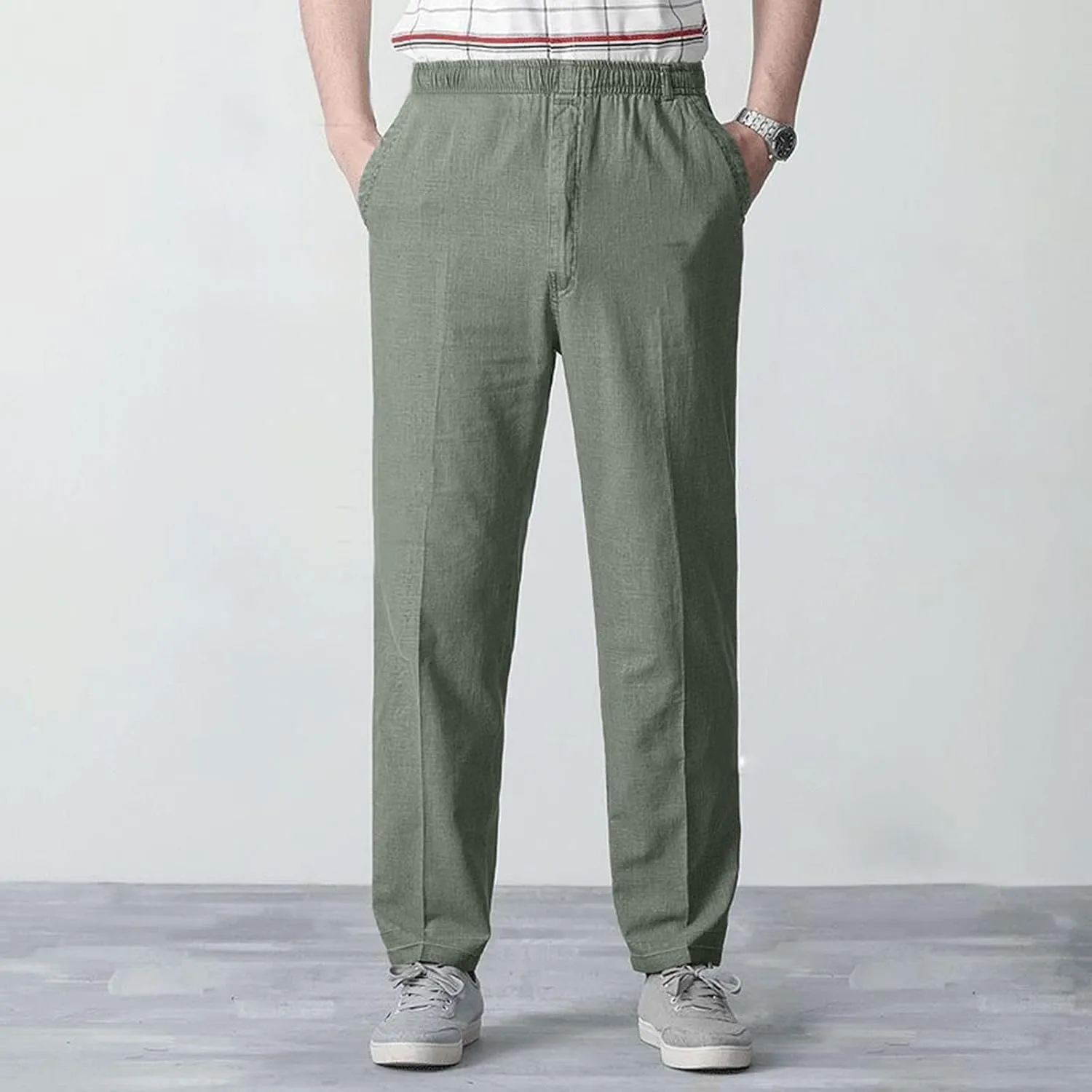 FZVYD Ripped Jeans Men Mens Casual Elastic Drawstring Cargo Pants Lightweight Relaxed Fit Cotton Workout Sweatpants 2023