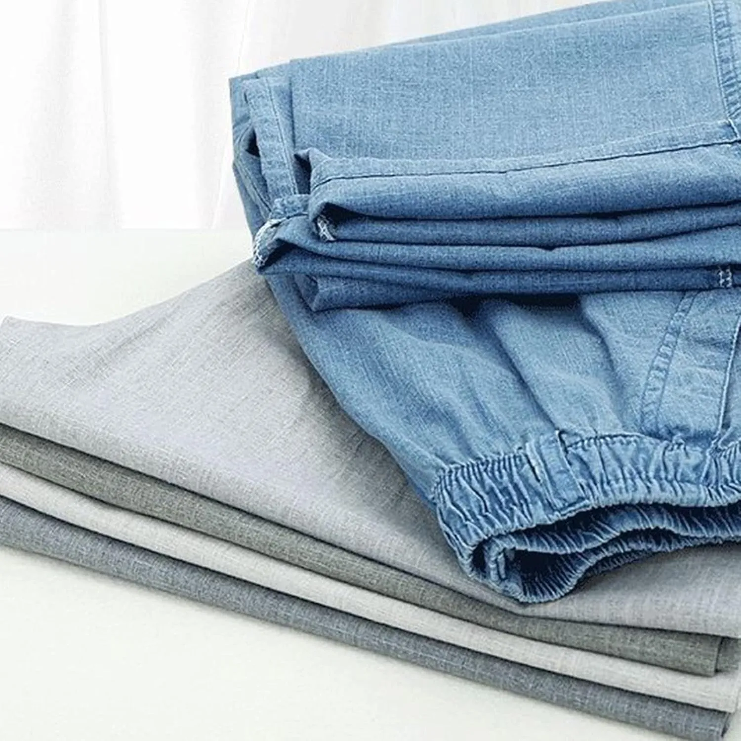 FZVYD Ripped Jeans Men Mens Casual Elastic Drawstring Cargo Pants Lightweight Relaxed Fit Cotton Workout Sweatpants 2023