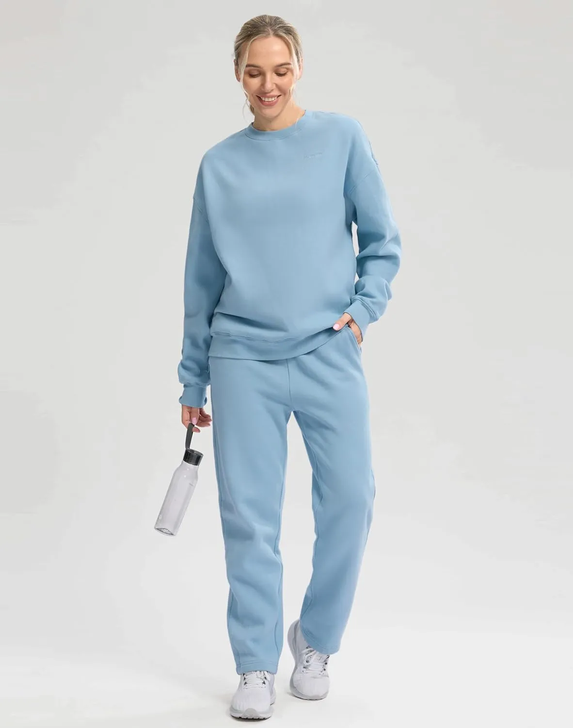 G Gradual Women's Crewneck Sweatshirts Oversized Cotton-blend Fleece Pullover Sweatshirt for Women Loose Fit