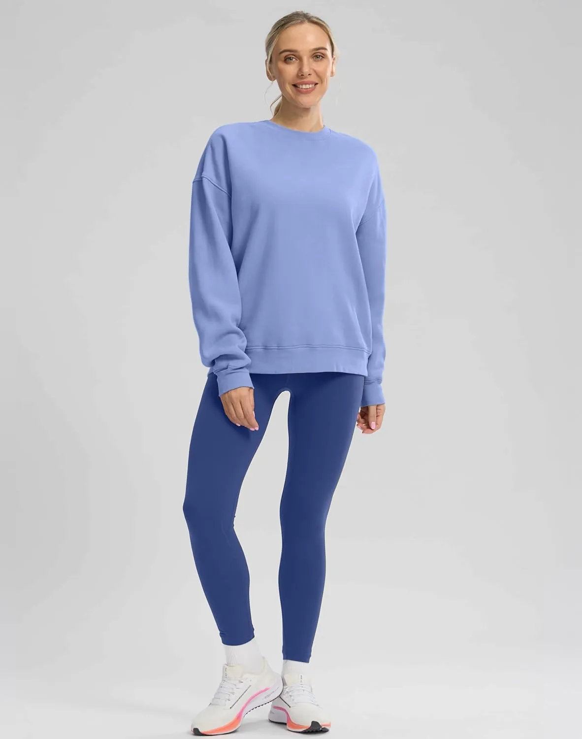 G Gradual Women's Crewneck Sweatshirts Oversized Cotton-blend Fleece Pullover Sweatshirt for Women Loose Fit