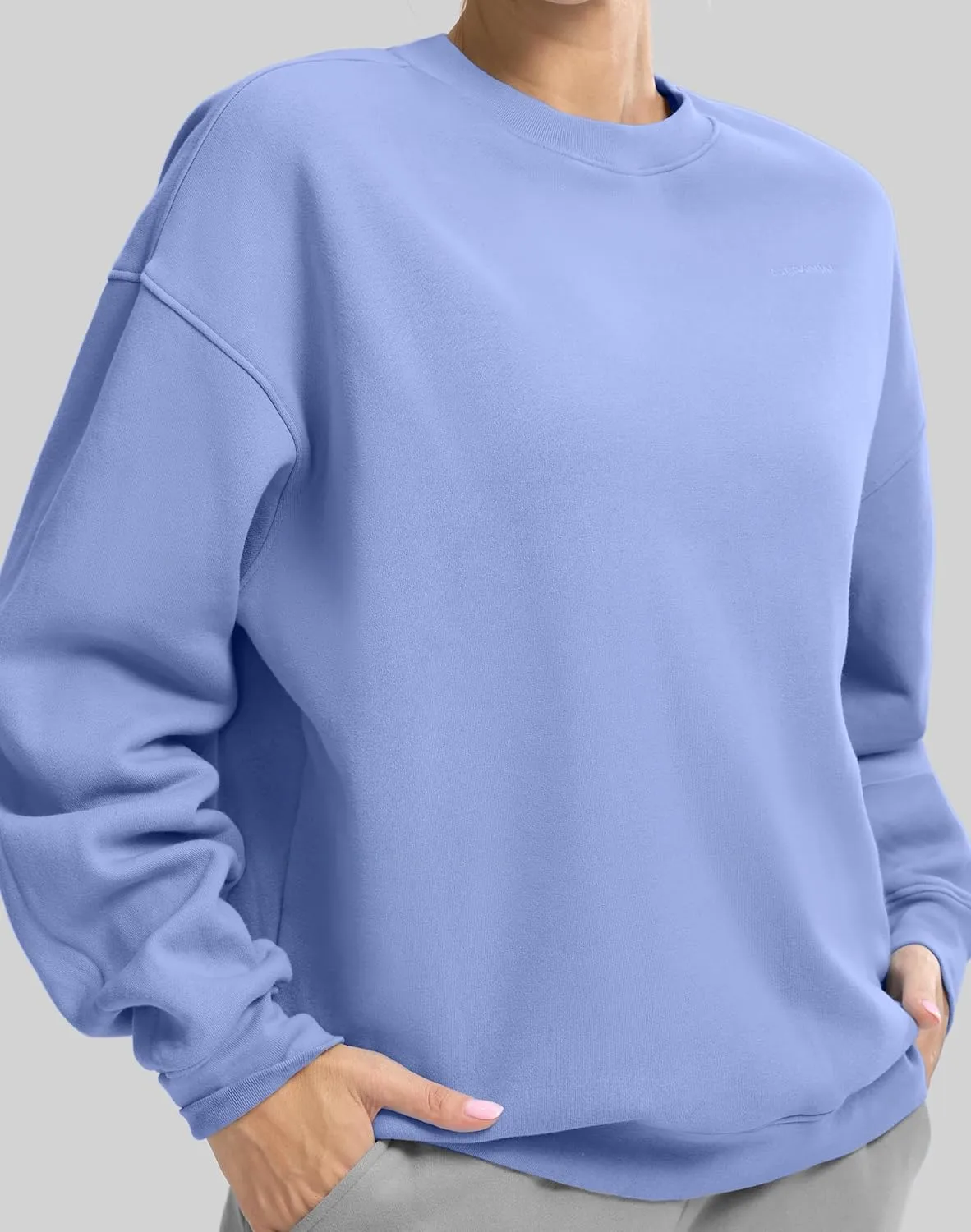 G Gradual Women's Crewneck Sweatshirts Oversized Cotton-blend Fleece Pullover Sweatshirt for Women Loose Fit