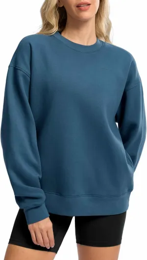 G Gradual Women's Crewneck Sweatshirts Oversized Cotton-blend Fleece Pullover Sweatshirt for Women Loose Fit