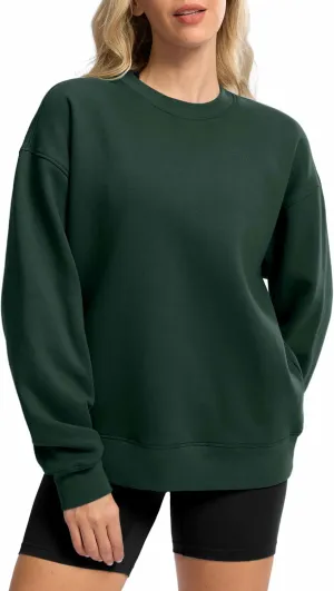G Gradual Women's Crewneck Sweatshirts Oversized Cotton-blend Fleece Pullover Sweatshirt for Women Loose Fit