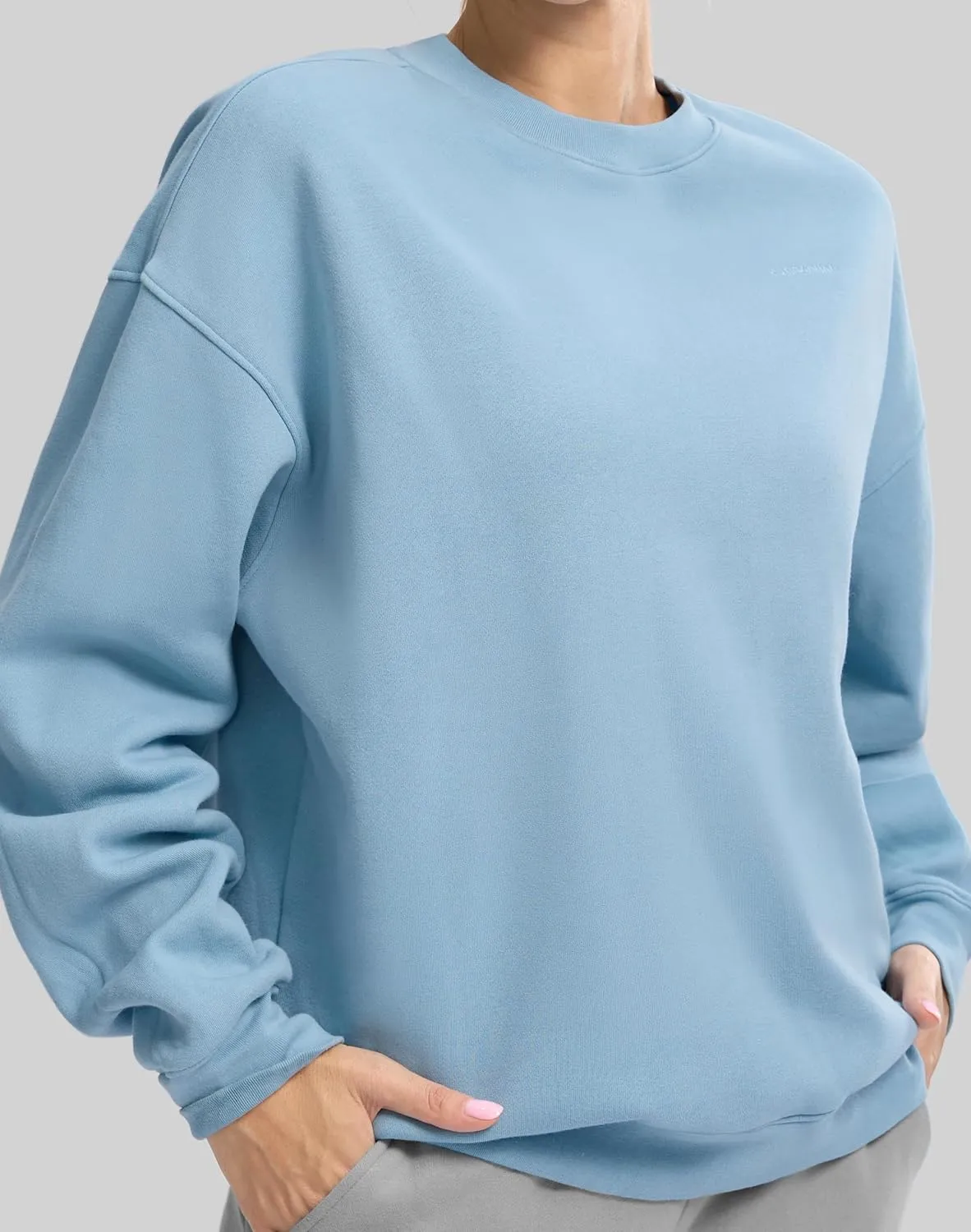 G Gradual Women's Crewneck Sweatshirts Oversized Cotton-blend Fleece Pullover Sweatshirt for Women Loose Fit