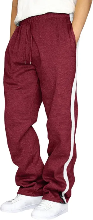 GIERIDUC Men's Twill Relaxed Fit Cargo Pant Wide Leg Tracksuit Bottoms Mens Fashion Dress Pants Black and White Leggings