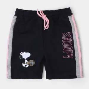 Girls Cotton Short Character | Navy Blue
