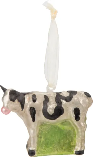 Glass Cow Ornament