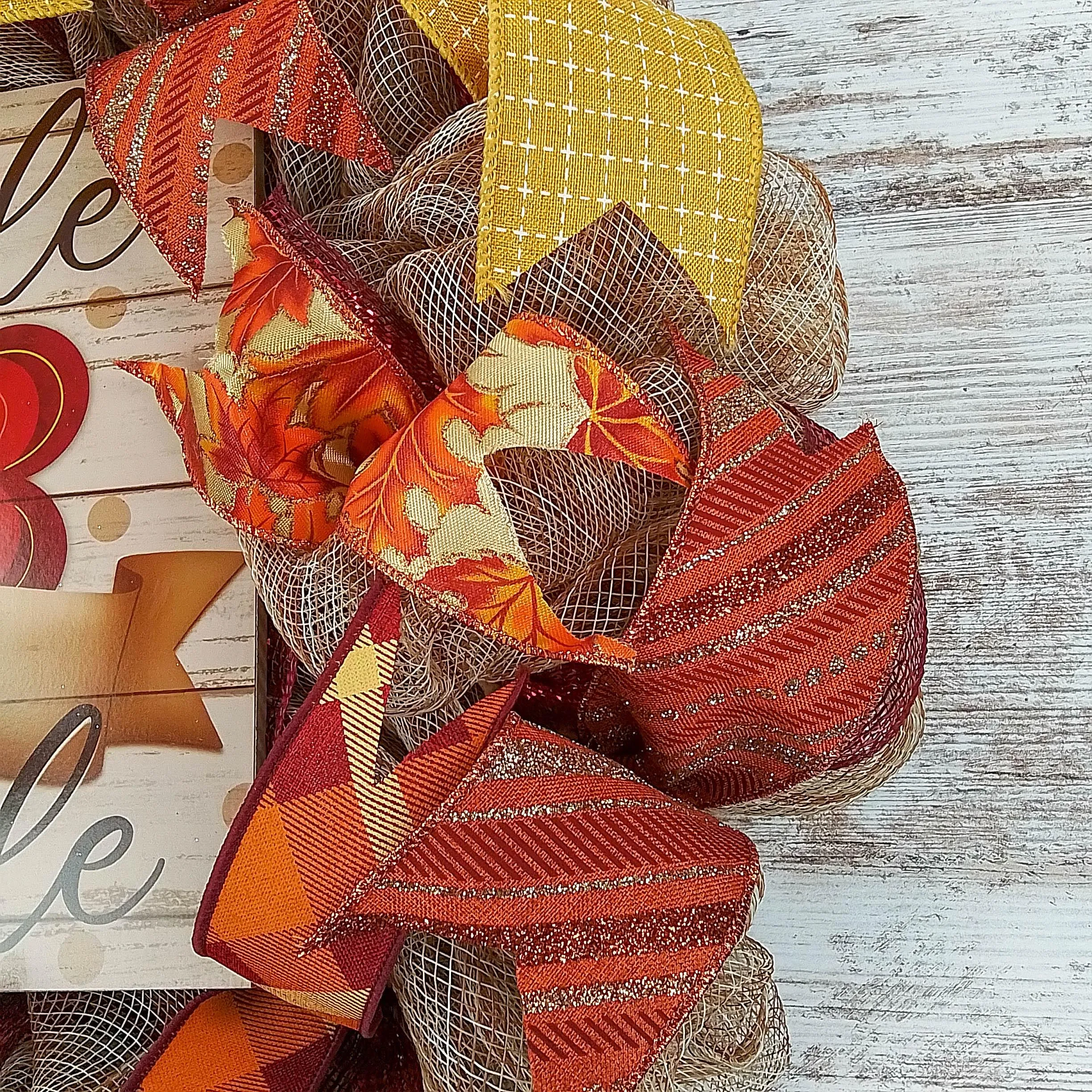 Gobble Til You Wobble Thanksgiving Turkey Wreath