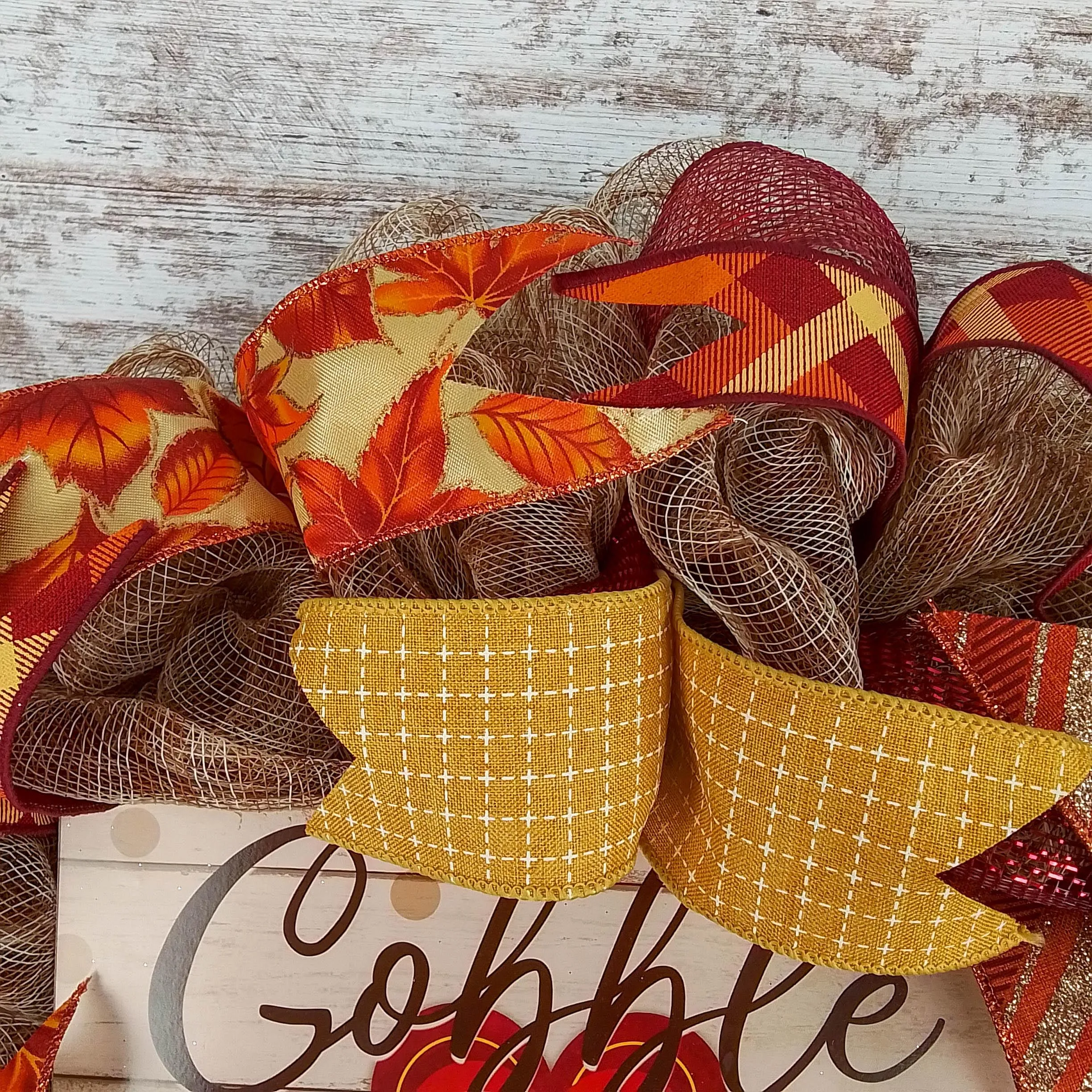 Gobble Til You Wobble Thanksgiving Turkey Wreath
