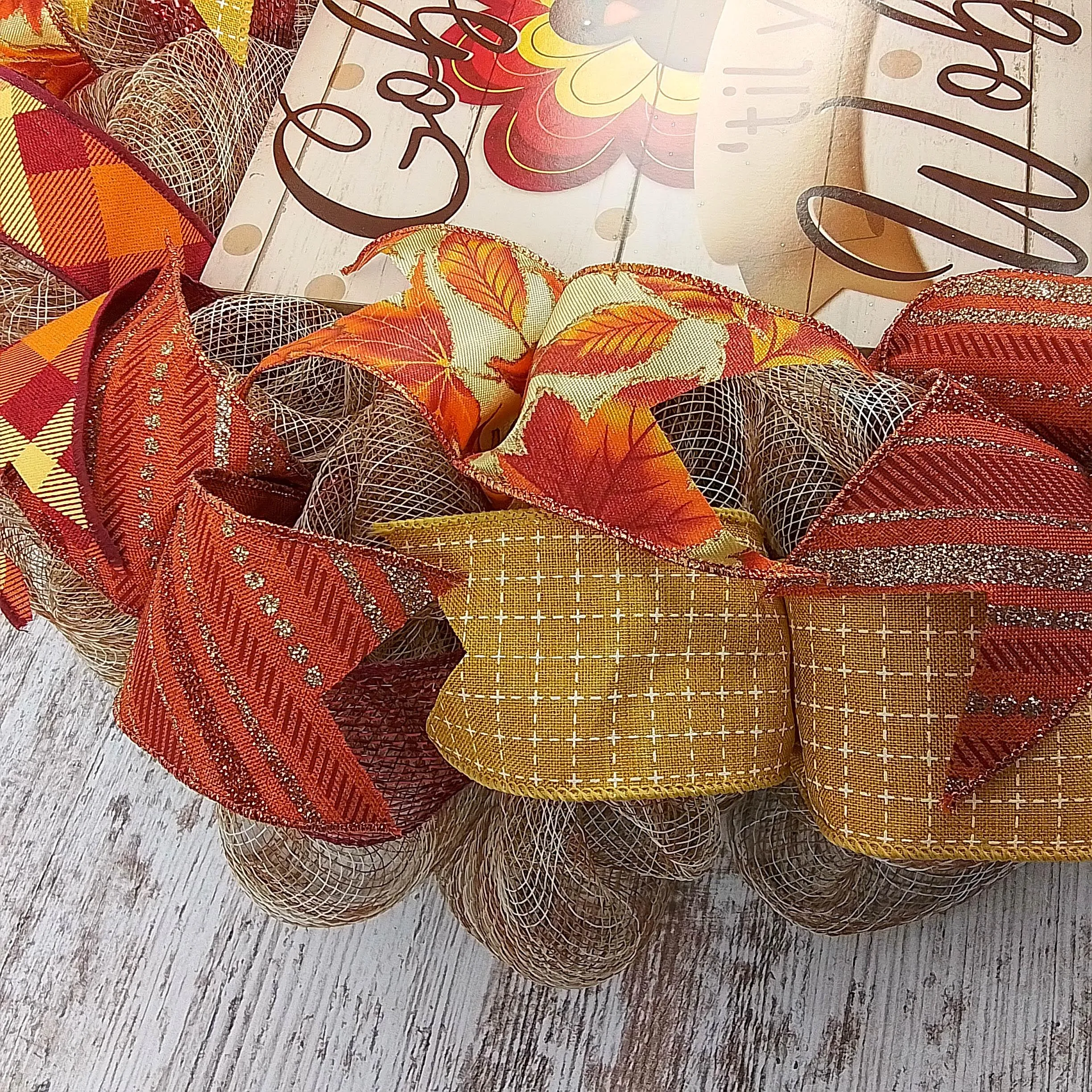 Gobble Til You Wobble Thanksgiving Turkey Wreath