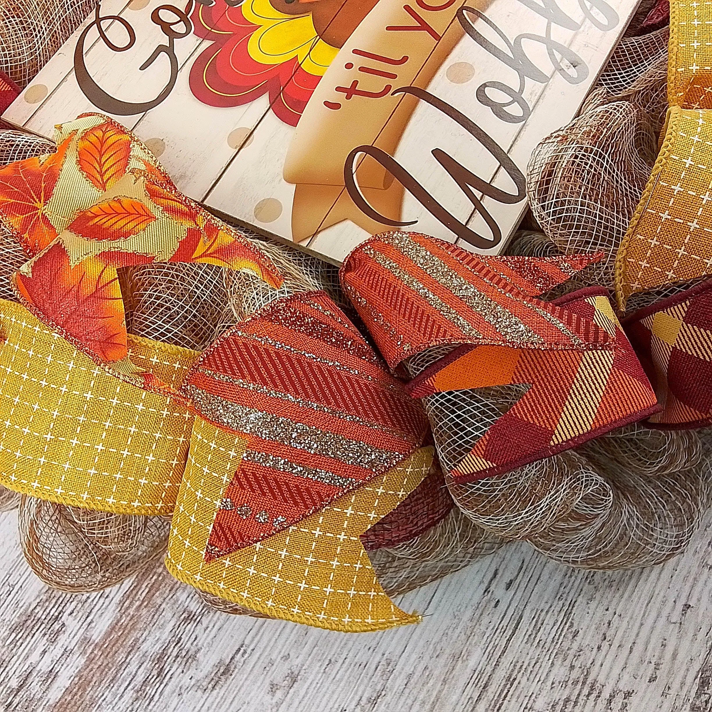 Gobble Til You Wobble Thanksgiving Turkey Wreath