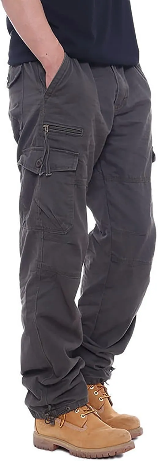 GOFULY Cargo Pants for Men Relaxed Fit Stretch Baggy Sweatpants Multi Pockets Big and Tall Pants Lightweight Trousers Fashion