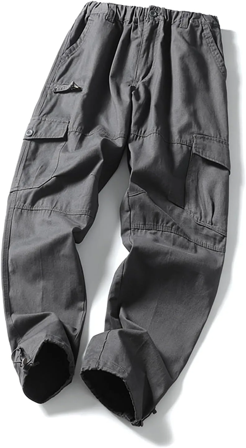 GOFULY Cargo Pants for Men Relaxed Fit Stretch Baggy Sweatpants Multi Pockets Big and Tall Pants Lightweight Trousers Fashion