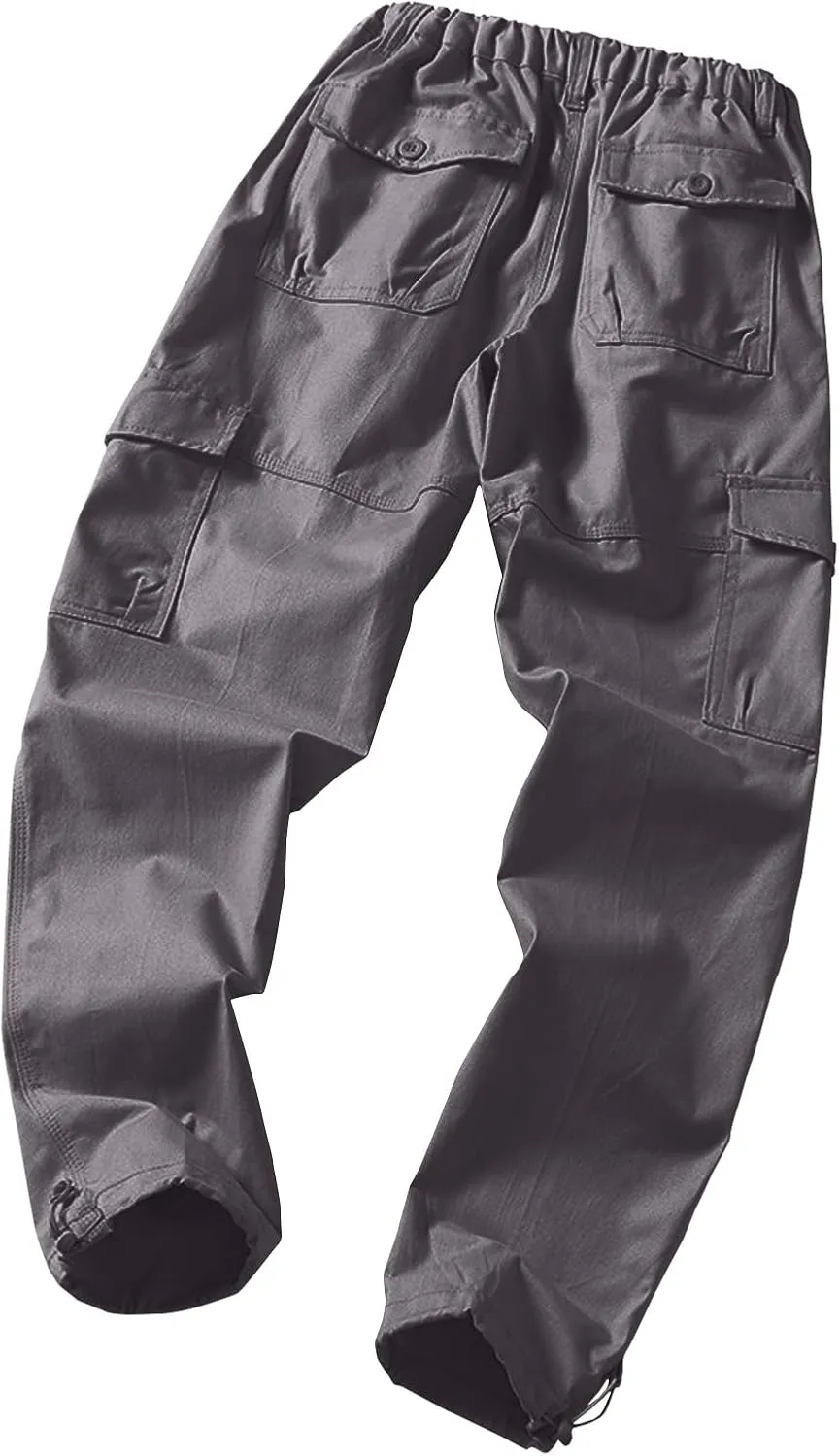 GOFULY Cargo Pants for Men Relaxed Fit Stretch Baggy Sweatpants Multi Pockets Big and Tall Pants Lightweight Trousers Fashion