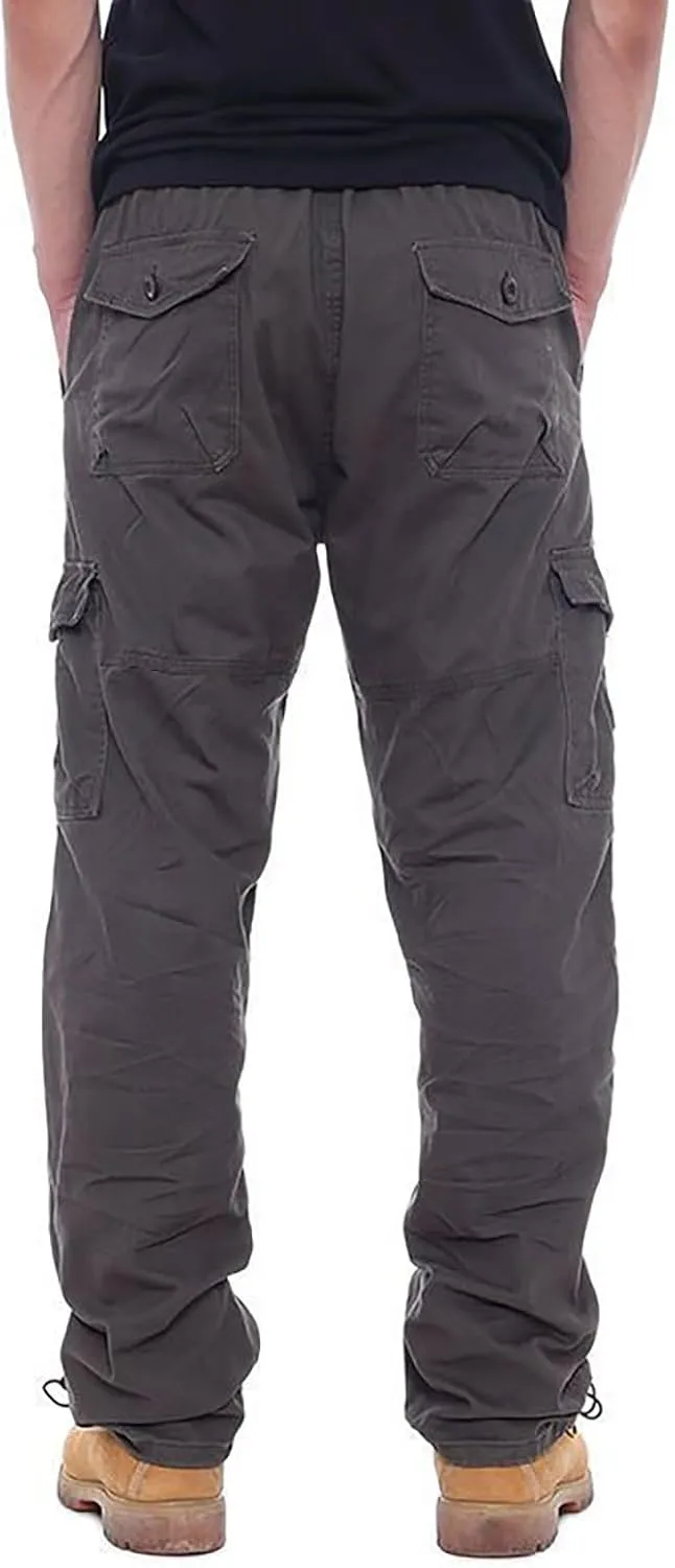 GOFULY Cargo Pants for Men Relaxed Fit Stretch Baggy Sweatpants Multi Pockets Big and Tall Pants Lightweight Trousers Fashion