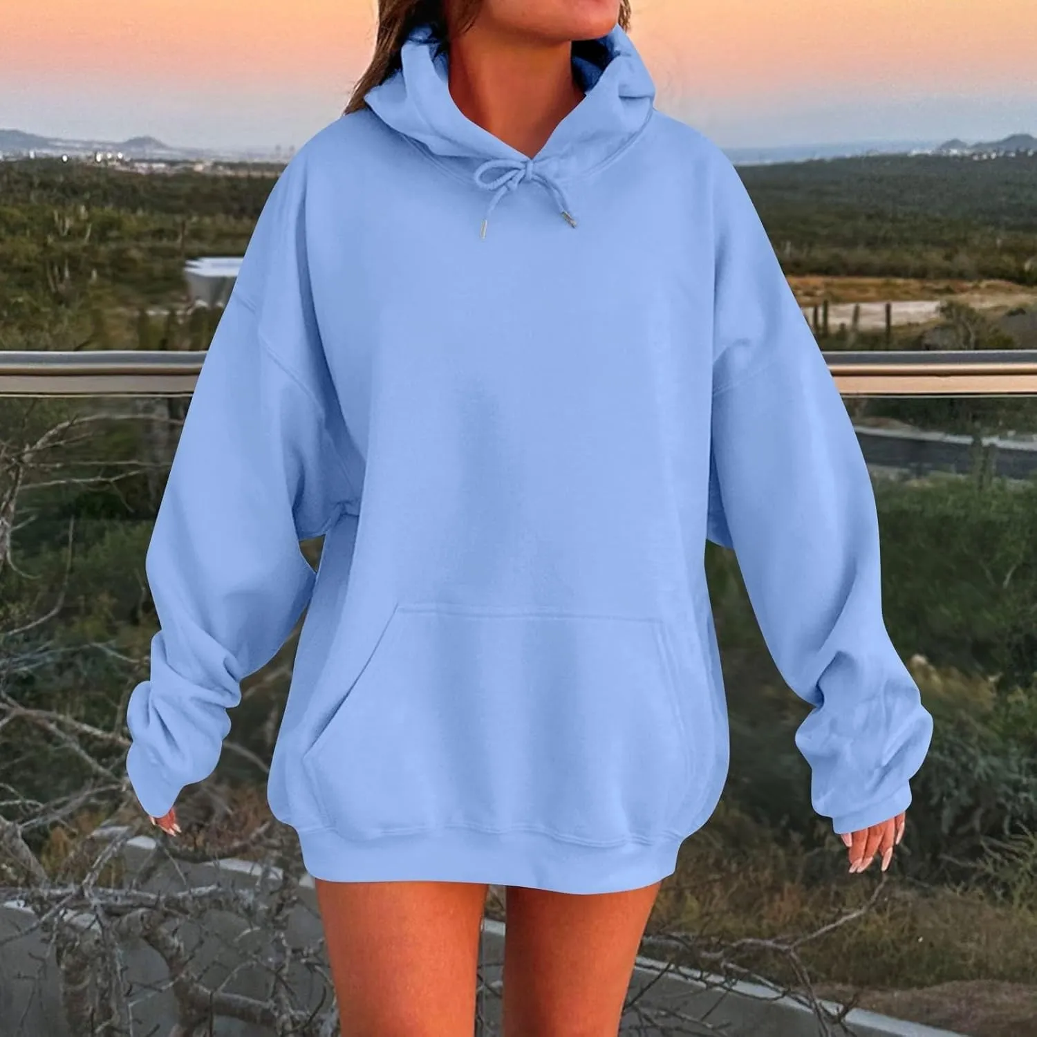 GOKKILRW Hoodies for Women Basic Plain Hoodie Oversized Sweatshirts Fall Fashion Preppy Clothes Y2k Outfits Teen Girls Hoodie