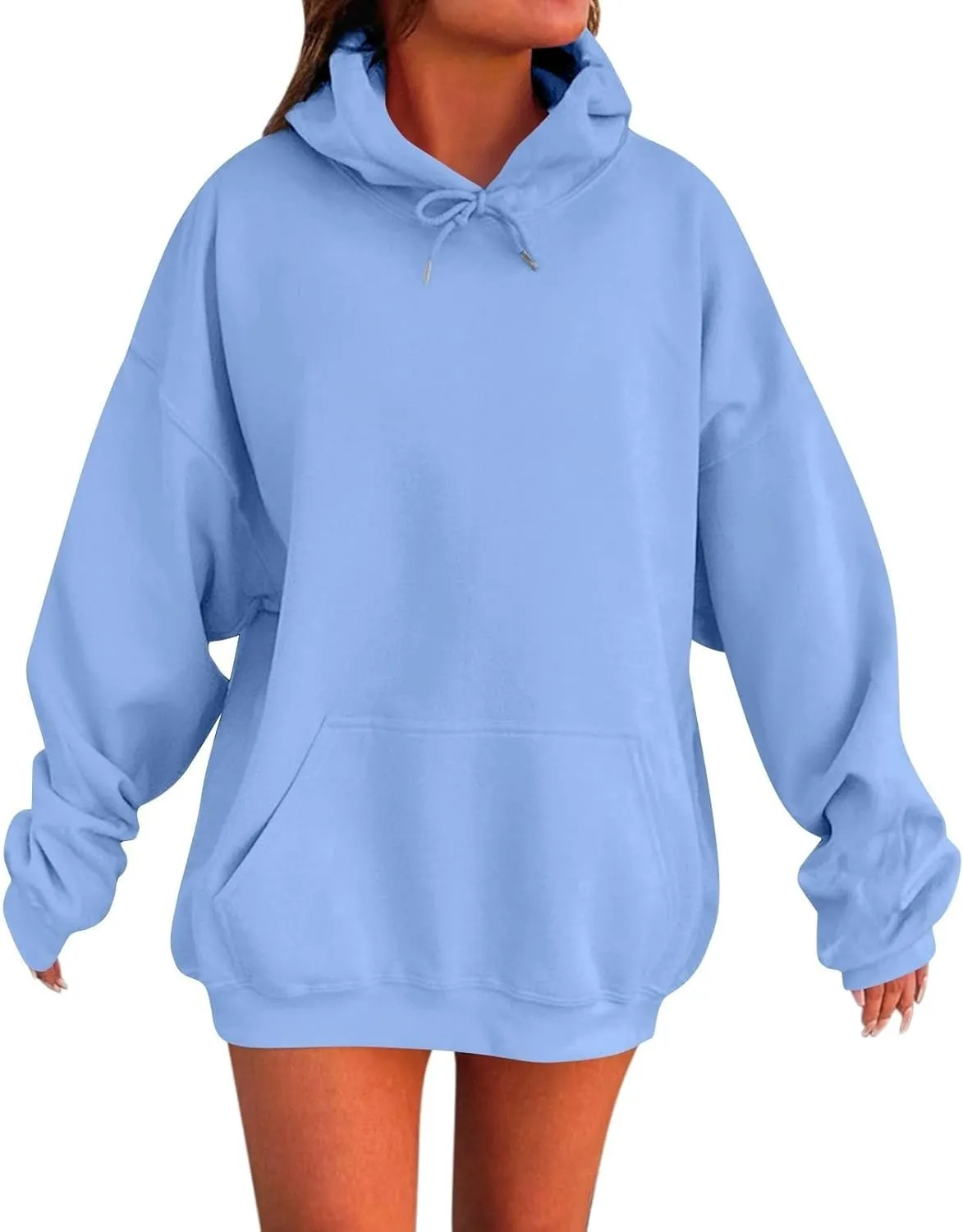 GOKKILRW Hoodies for Women Basic Plain Hoodie Oversized Sweatshirts Fall Fashion Preppy Clothes Y2k Outfits Teen Girls Hoodie