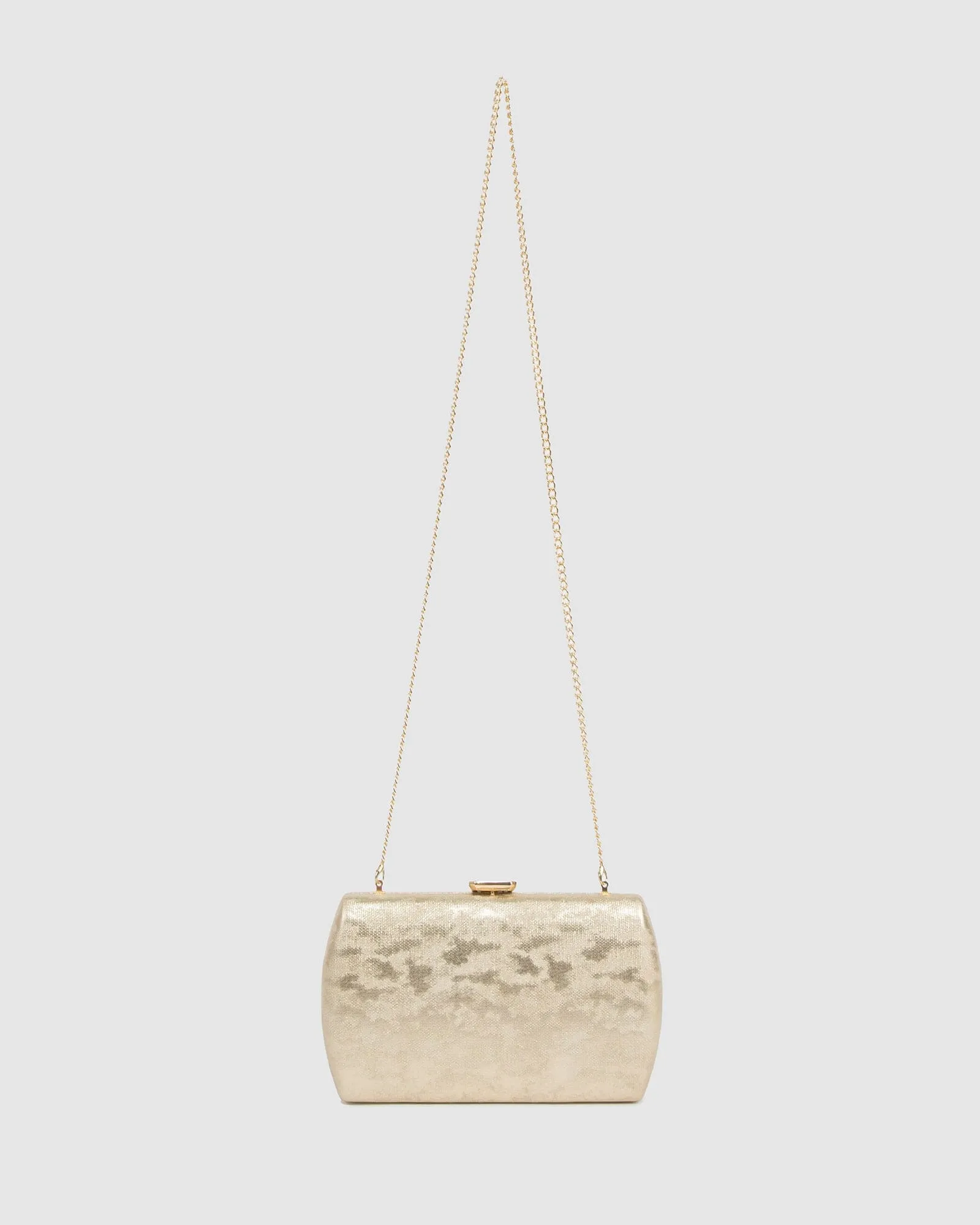 Gold Aliana Hardcase Clutch Bag