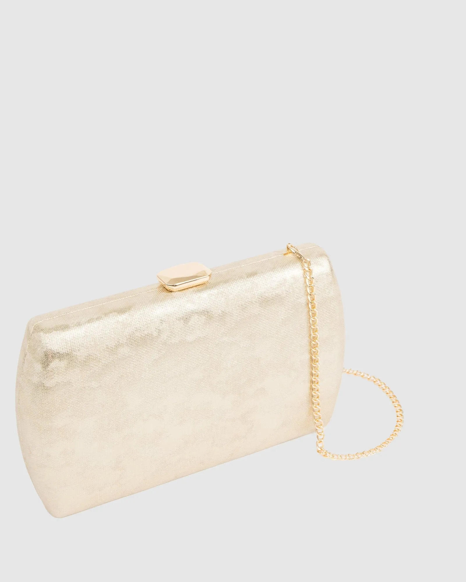 Gold Aliana Hardcase Clutch Bag