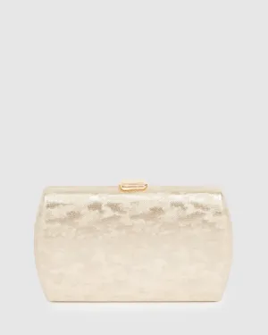 Gold Aliana Hardcase Clutch Bag