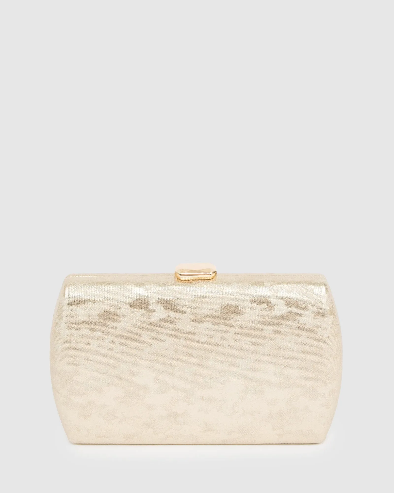 Gold Aliana Hardcase Clutch Bag