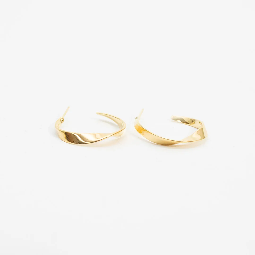 Gold Vermeil Twisted Ribbon Hoops