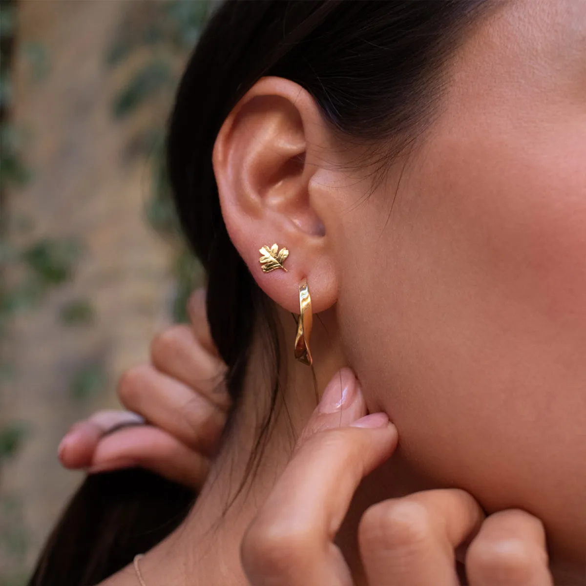 Gold Vermeil Twisted Ribbon Hoops