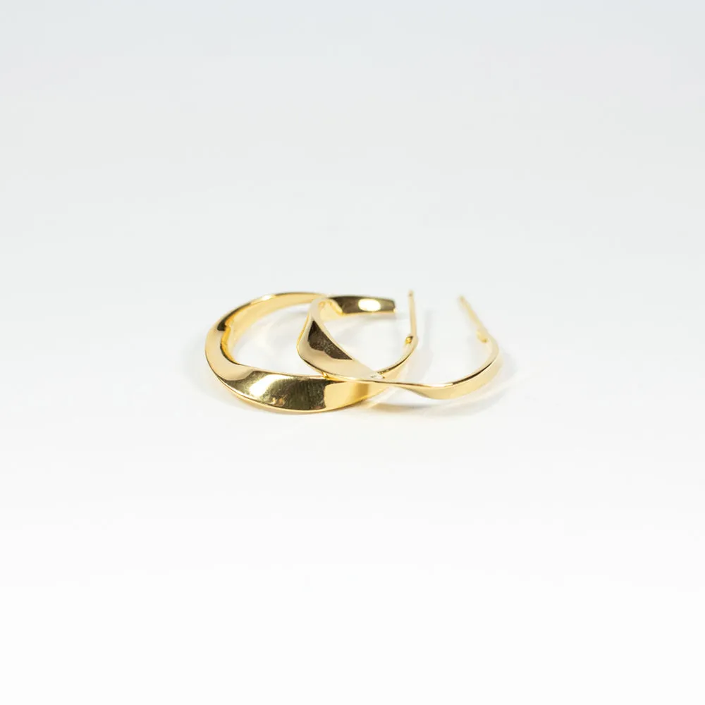 Gold Vermeil Twisted Ribbon Hoops