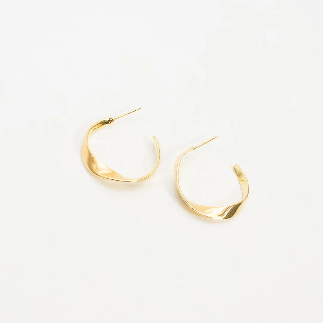 Gold Vermeil Twisted Ribbon Hoops