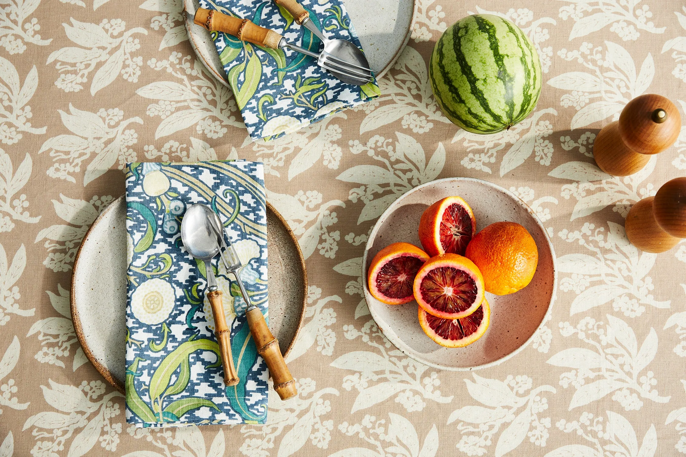 Golden Wattle Oatmeal Tablecloth