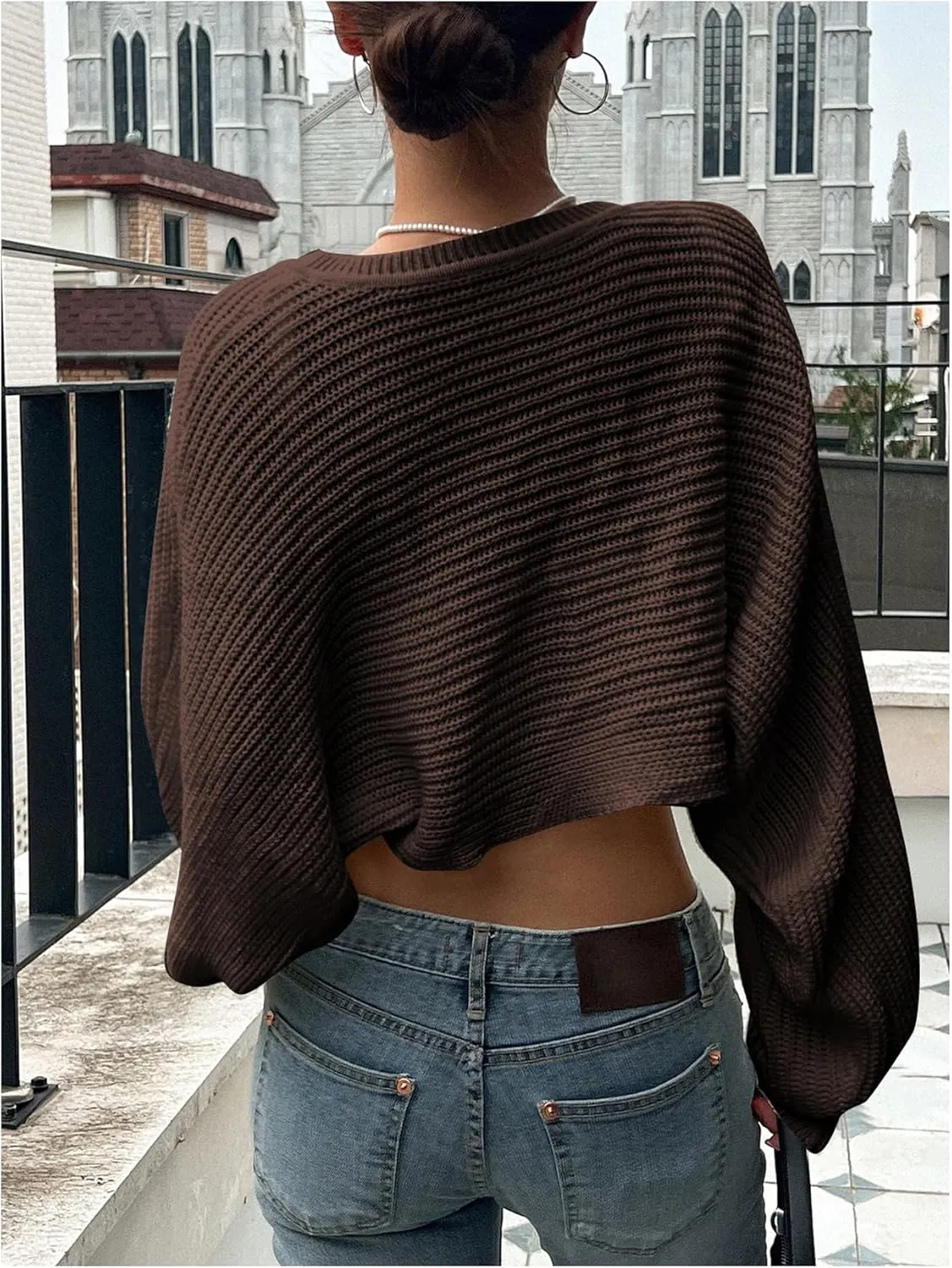 GORGLITTER Women's Long Sleeve Bolero Shrug Open Front Knit Cropped Cardigan Sweater Shrugs