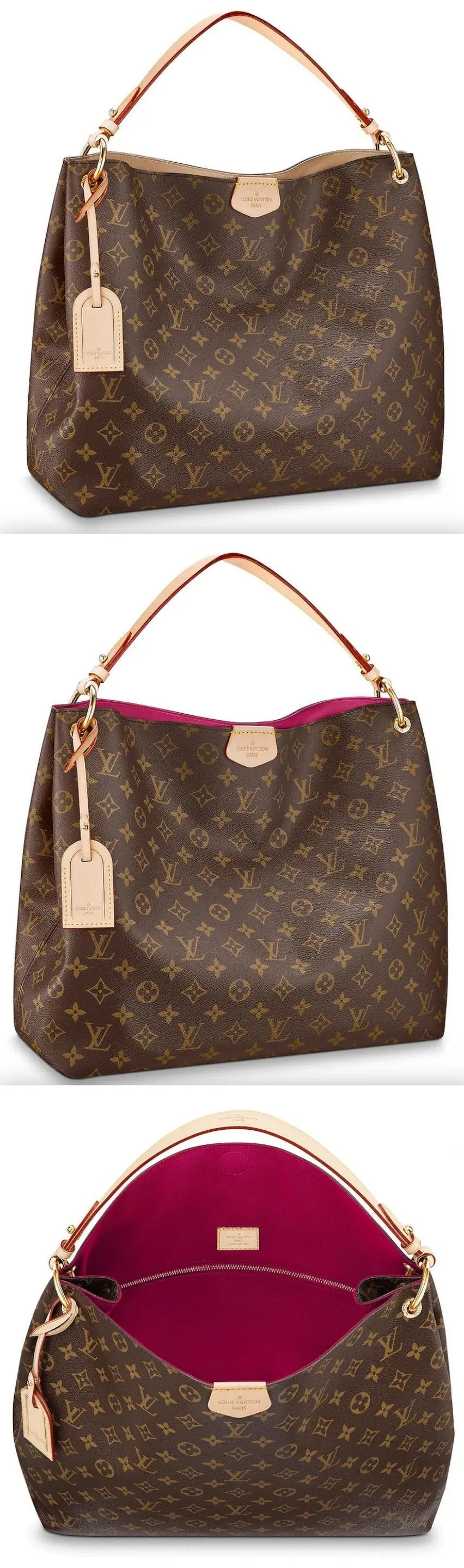 Graceful MM Monogram Handbag - Beige or Pivoine